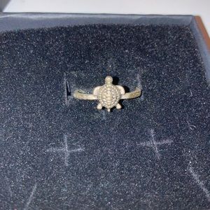 Small silver turtle ring